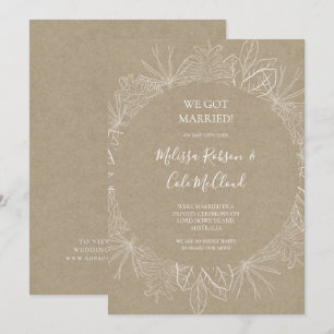 Rustic Winter Kraft Elopement Announcement