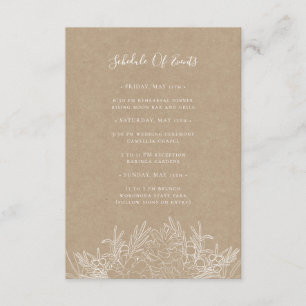 Rustic Winter   Kraft Schedule of Events Card