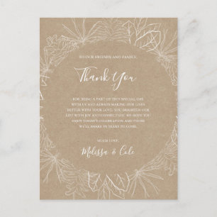 Rustic Winter Kraft Thank You Reception Card