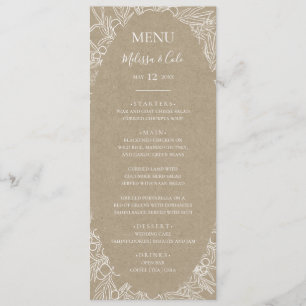 Rustic Winter   Kraft Wedding Dinner Menu