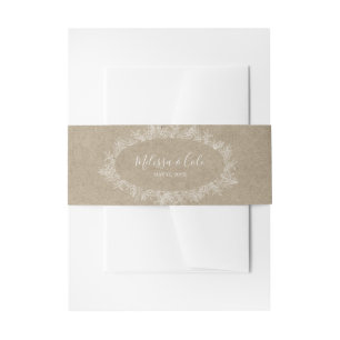 Rustic Winter   Kraft Wedding Invitation Belly Band