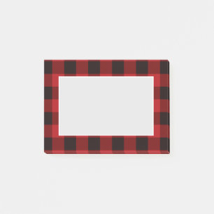 rustic winter lumberjack red buffalo plaid party post-it notes