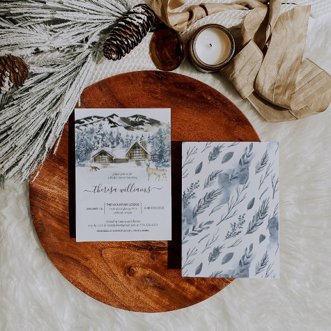 Rustic Winter Mountain Bridal Shower Invitation (Creator Uploaded)