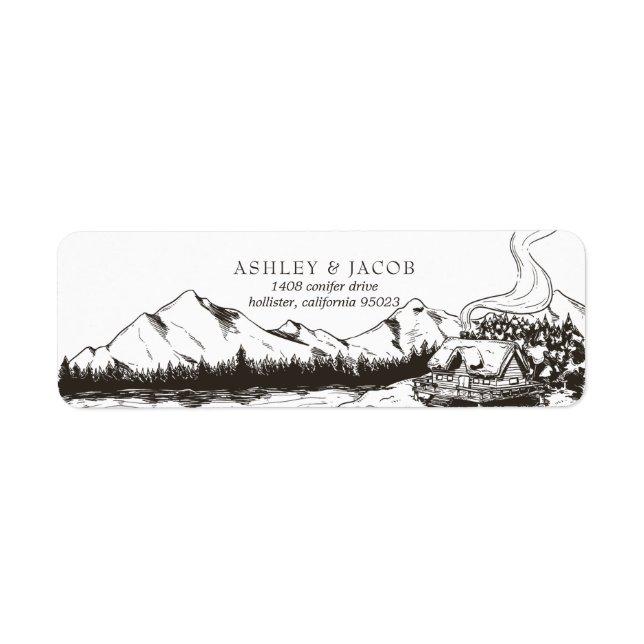 Rustic Winter Mountain Return Address (Front)