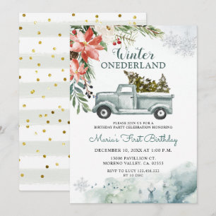 Rustic Winter ONE derland Invitation à la fête d'a