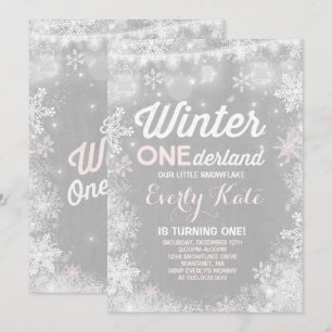 Rustic Winter ONE derland Invitation d'anniversair