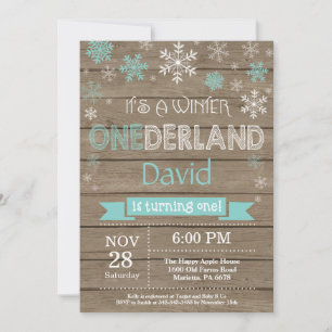 Rustic Winter Onederland 1st Birthday Invitation