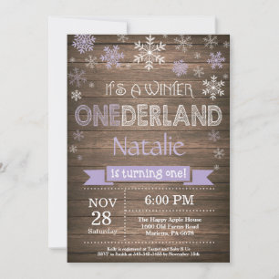 Rustic Winter Onederland 1st Birthday Invitation