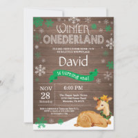 Rustic Winter Onederland Deer 1st Birthday