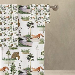 Rustic Winter Pine Trees pattern Bath Towel Set