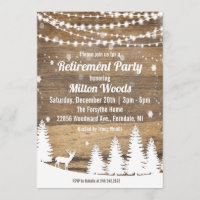 Rustic Winter Retirement Party Invitation