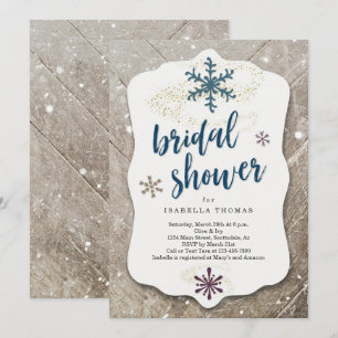 Rustic Winter Snow Bridal Shower Invitation