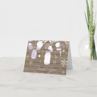 Rustic Winter Snowflake Mason Jar Purple