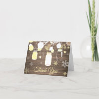 Rustic Winter Snowflake Mason Jar Yellow