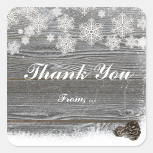 Rustic Winter Snowflakes & Pinecones Snow Stickers