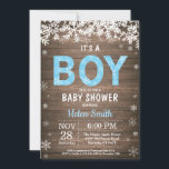 Rustic Winter Snowman Boy Baby Shower Invitation<br><div class="desc">Rustic Winter Boy Baby Shower Invitation. White Snowflake. Baby its cold outside Baby Shower invitation. Boy Baby Shower Invitation. Winter Holiday Baby Shower Invite. Rustic Wood Background. Country Vintage Retro Barn. For further customization,  please click the "Customize it" button and use our design tool to modify this template.</div>