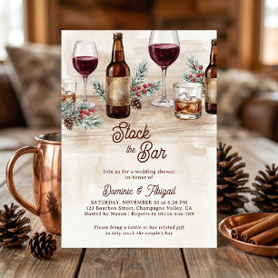Rustic Winter Stock The Bar Couples Shower Invitation