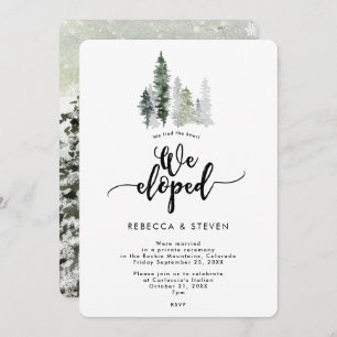 rustic winter tied the knot we eloped invitation