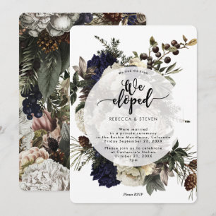 rustic winter tied the knot we eloped invitation