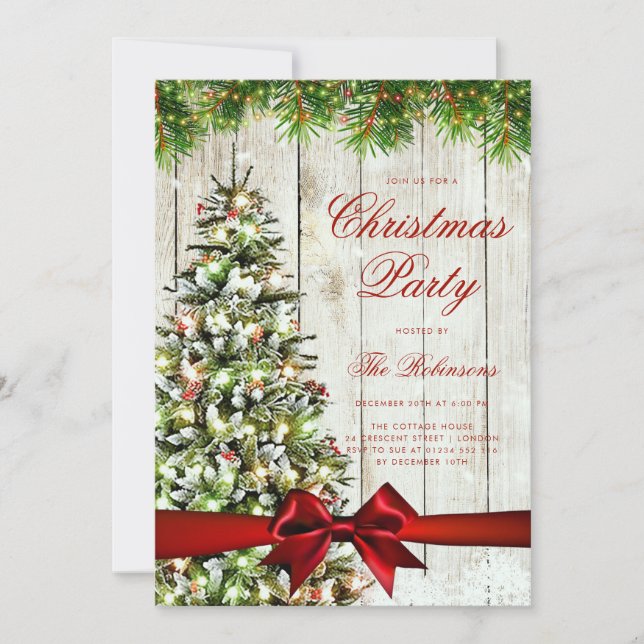 Rustic Winter Tree Invitation Menu du programme (Devant)