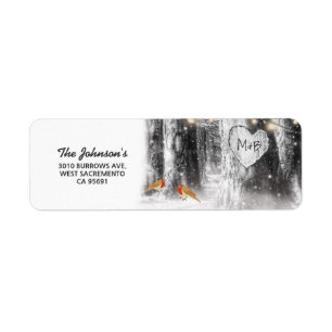 Rustic Winter Tree Return Address