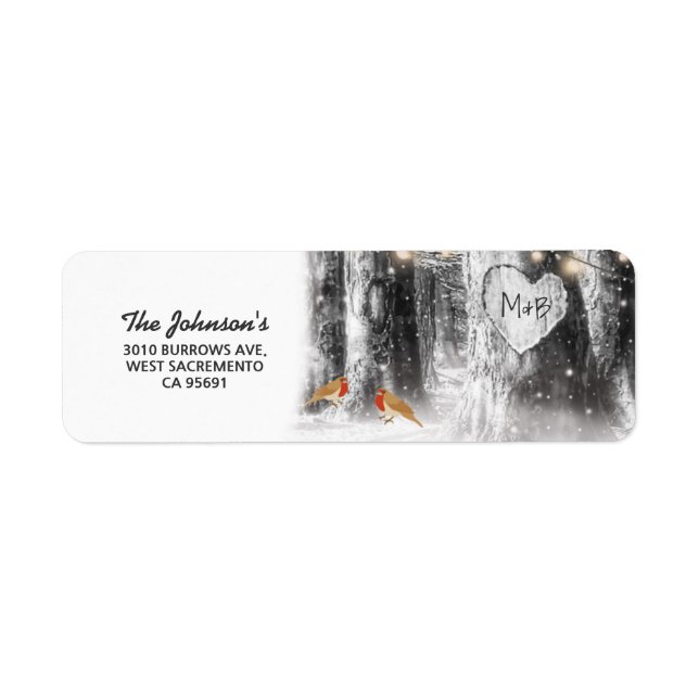 Rustic Winter Tree Return Address (Front)