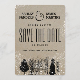 RUSTIC WINTER TREE SAVE THE DATE