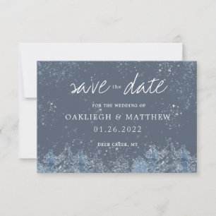 Rustic Winter Watercolor Forest Save the Date