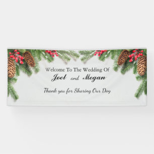 Rustic Winter Wedding Banner Personalize