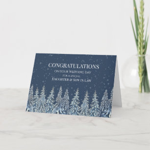 Rustic Winter Wedding Day Daughter Son in Law Thank You Card