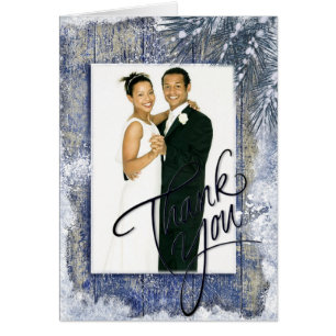 Rustic Winter Wedding Photo Thank You