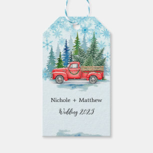 Rustic Winter Wedding Truck Favour Gift Tags
