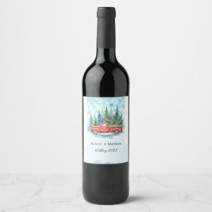 Rustic Winter Wedding Truck Favour Wine Label
