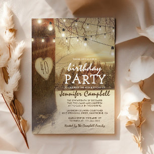 Rustic Winter Wonderland Birthday Invitation