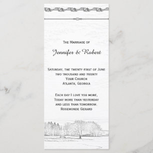 Rustic Winter Wonderland Wedding Program