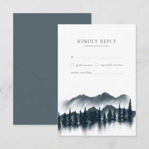 Rustic Winter Wonderland Wedding RSVP Card