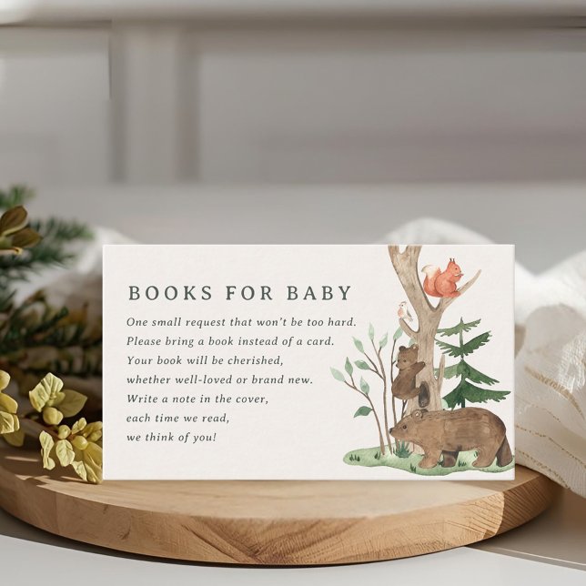 Rustic Winter Woodland Baby Shower Book Request Enclosure Card (Creator Uploaded)