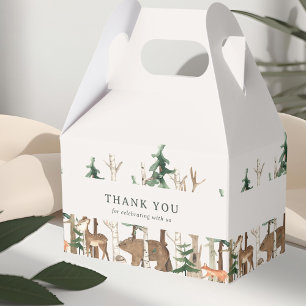 Rustic Winter Woodland Baby Shower Favor Box