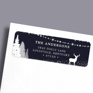 Rustic Winter Woodland Deer Adresse