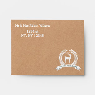 Rustic winter woodland deer Holiday envelopes