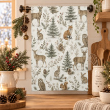 Rustic Winter Woodland Forest Animals