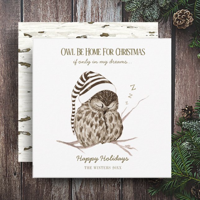 Rustic Winter Woodland | Owl Birch Christmas Card (Creator Uploaded)