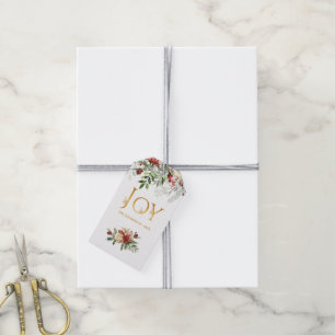 Rustic Winterland Joy Holiday Family Photo Gift Tags