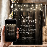 Rustic Wood 16th Birthday Party Invitation<br><div class="desc">Elevate the celebration of your guest of honour's milestone with this rustic wood 16th birthday party invitation. Stylishly modern, it sets the perfect tone for an unforgettable evening. Personalizing the invitations is a breeze, just fill in the essential details using the provided text templates. You can choose from a variety...</div>