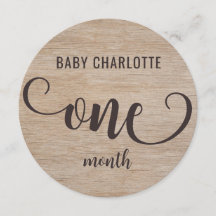Rustic Wood 1-2 Months Baby Milestone Sign