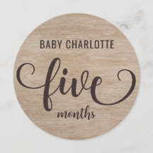 Rustic Wood 5-6 Months Baby Milestone Sign
