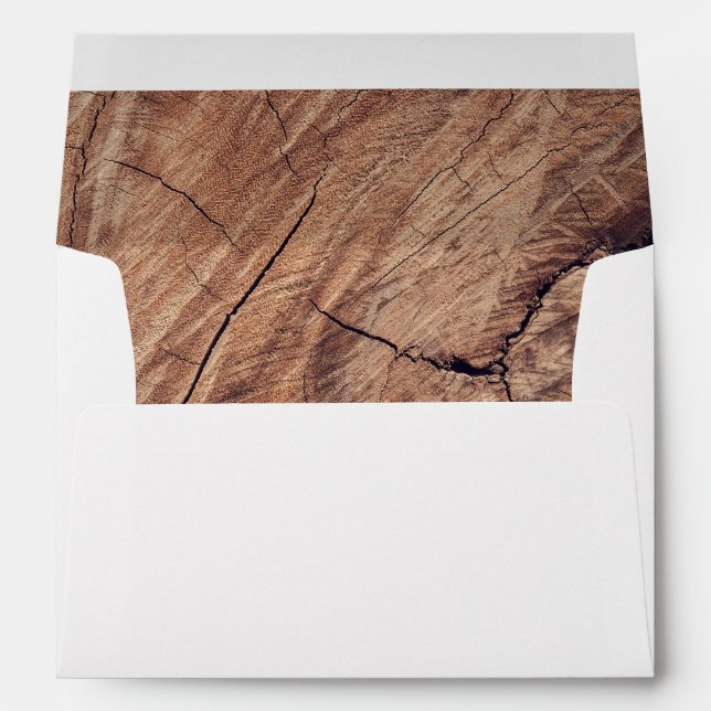 Rustic Wood 5x7 Wedding Invitation Envelope (Back (Bottom))