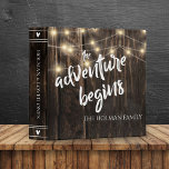 Rustic Wood Adventure Begins Keepsake Photo Album Binder<br><div class="desc">Rustic Wood Adventure Begins Keepsake Photo Album 3 ring binder . A unique keepsake Photo album for storing memories . The design has a RUSTIC wood background and the quote " the ADVENTURE BEGINS " written in brush font along with the family name. This makes a perfect Christmas gift for...</div>