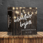 Rustic Wood "Adventure Begins" Keepsake Wedding Binder<br><div class="desc">Rustic Wood "Adventure Begins" Keepsake Wedding 3 ring binder. A unique keepsake Photo album of your wedding to share with family and friends . The design has a RUSTIC wood background and the quote " the ADVENTURE BEGINS " written in brush font alongwith the names of the bride and groom...</div>