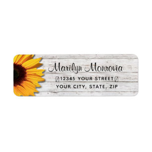 Rustic Wood and Daisy Script Return Address Label